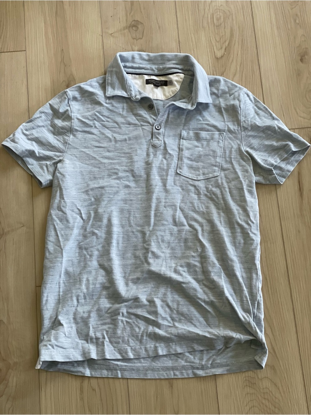 Banana Republic Performance Pique Polo Shirt Men’s Medium Light Blue Pocket